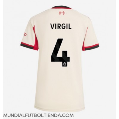 Camiseta Liverpool Virgil van Dijk #4 Segunda Equipación Replica 2025-26 para mujer mangas cortas Camiseta Liverpool Virgil van Dijk #4 Segunda Equipación Replica 2025-26 para mujer mangas cortas